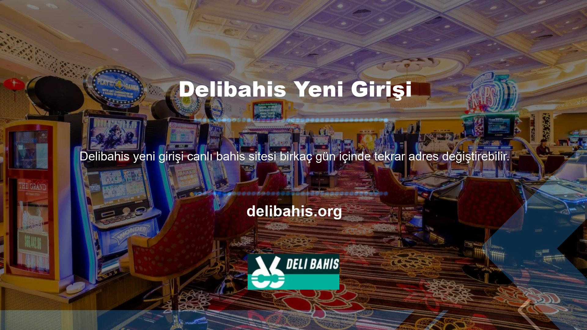 Bu kez web sitesi adresi Delibahis olarak ve yeni giriş adresi Delibahis olarak ayarlanmıştır